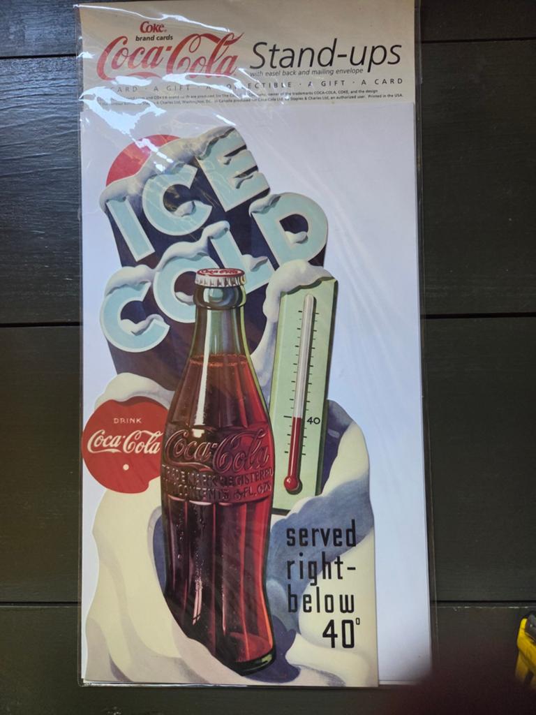 Coca Cola stand-up kaart plus envelop, Ophalen of Verzenden, Nieuw, Reclamebord