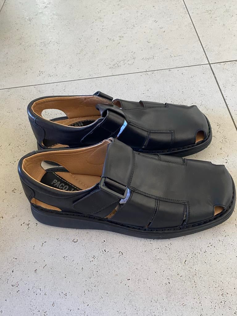 Danadek Zwarte Leren Sandalen Maat 48, Ophalen of Verzenden, Nieuw, Zwart, Sandalen