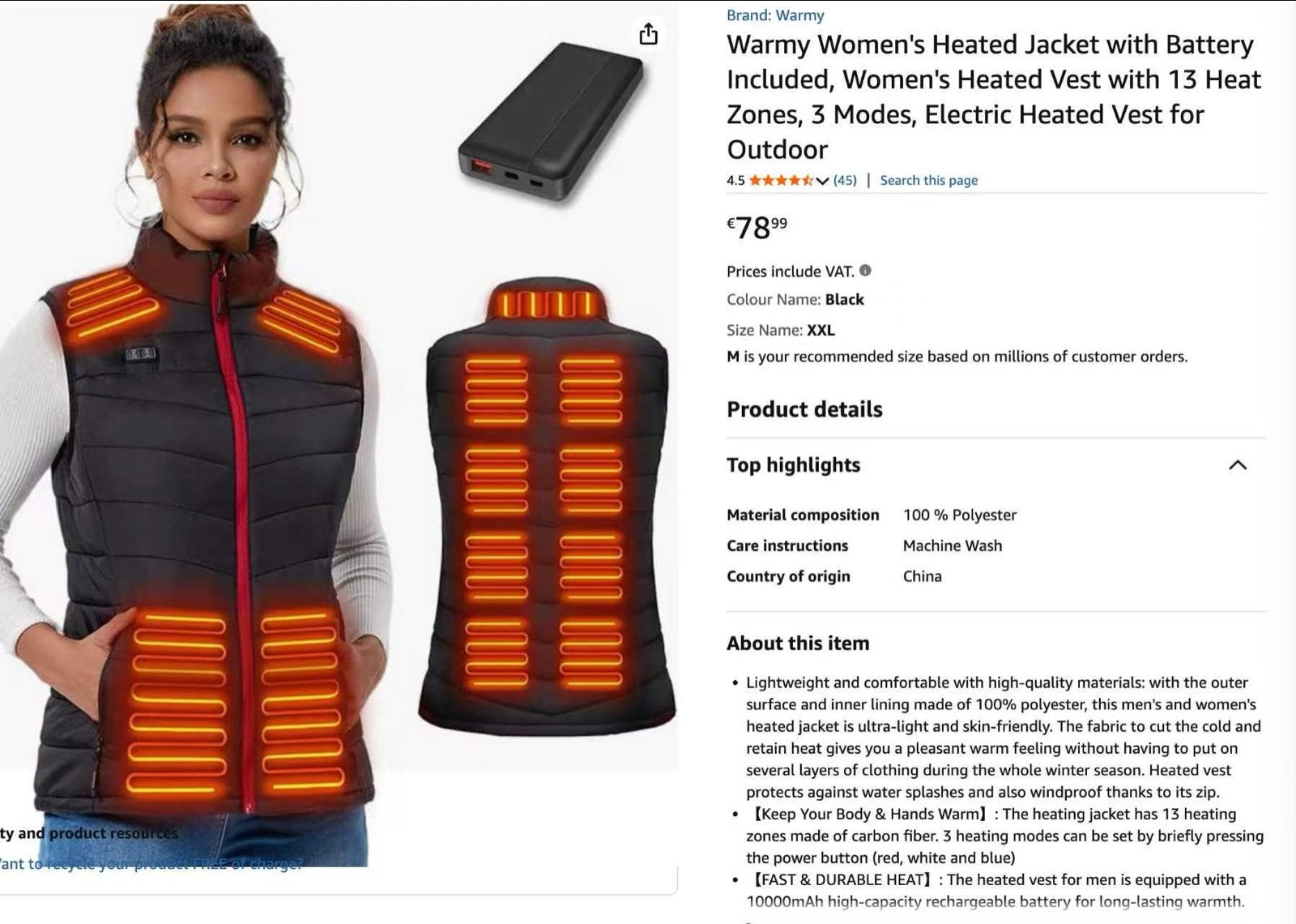 Verwarmd Vest voor Dames - 13 Verwarmingszones & Powerbank, Kleding | Dames, Overige Dameskleding, Ophalen, Nieuw