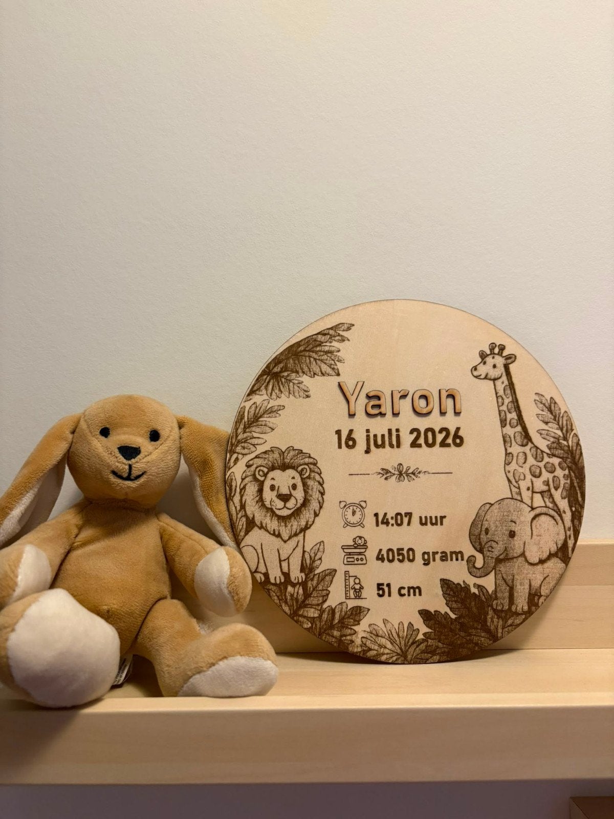 Geboortebord | Geboorteschijf | Gepersonaliseerd kraamcadeau, Ophalen of Verzenden, Nieuw, Geboortebord