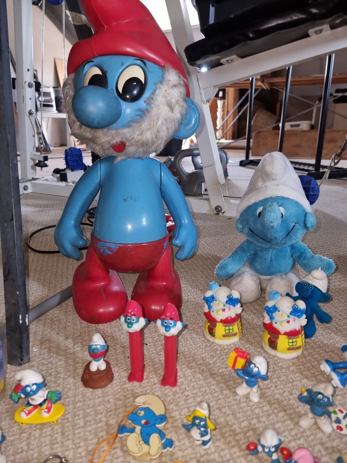 Grote collectie antieke Smurfen figuren en knuffels, Ophalen of Verzenden