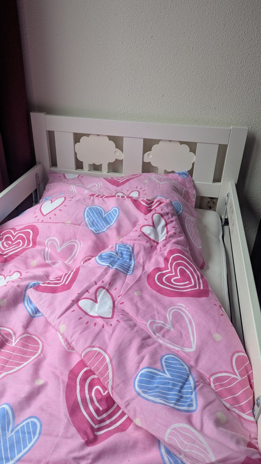 Kinderbed met lattenbodem en matras, Ophalen, 140 tot 160 cm, 70 tot 85 cm, Lattenbodem