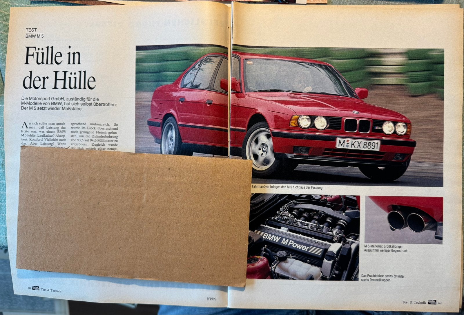 Test 1992 BMW M5, Verzenden, Zo goed als nieuw, Motoren