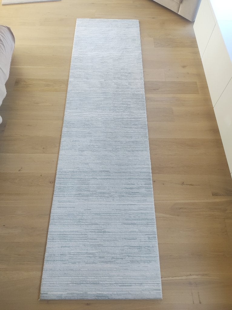 Lichtgroene Loper 79 x 300 cm, Gebruikt, 200 cm of meer, Rechthoekig, Groen