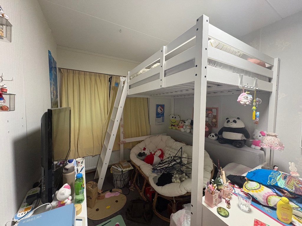 IKEA hoogslaper 200x140, Ophalen, Wit, Hoogslaper, 140 cm