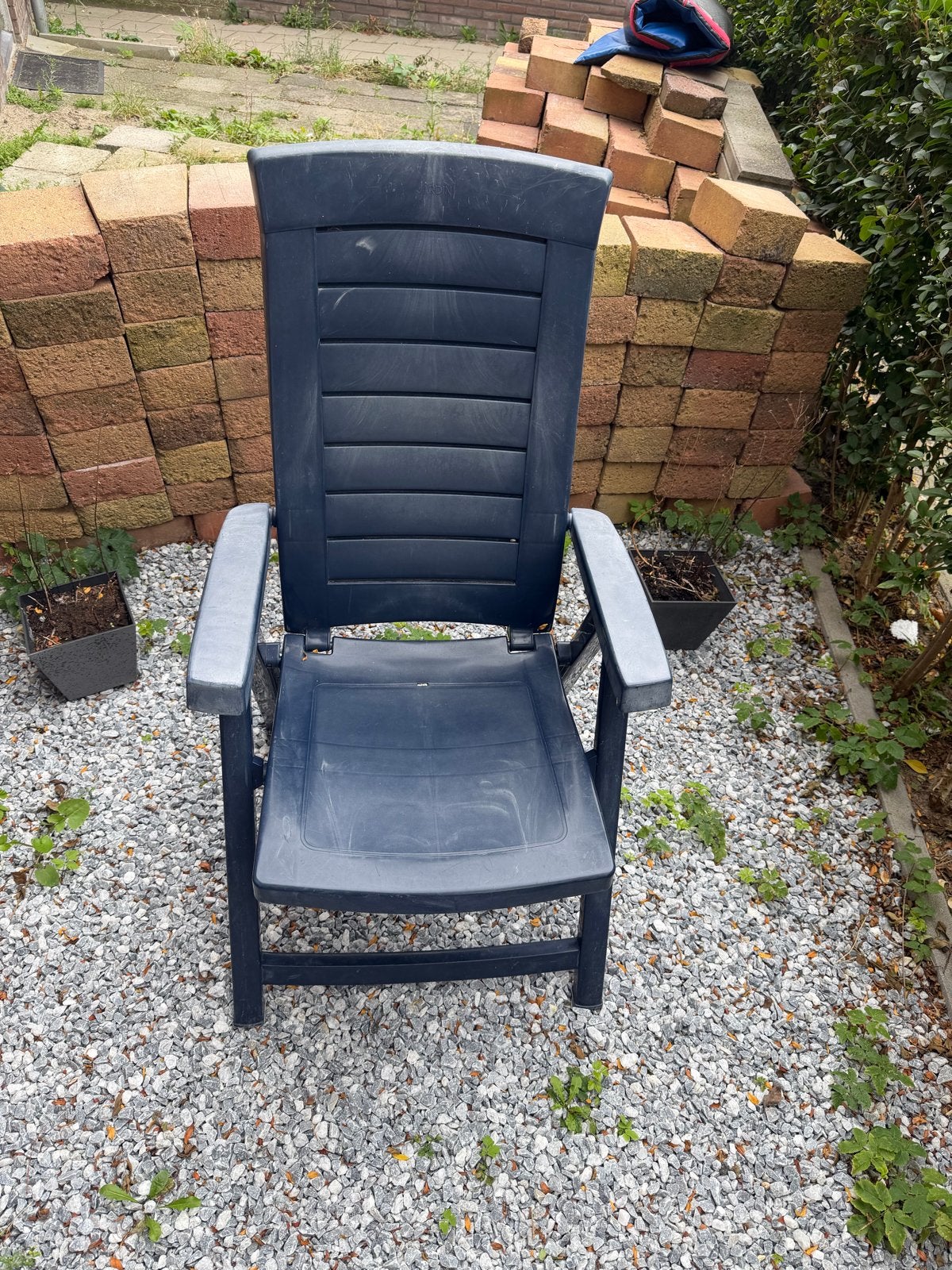 Jardin verstelbare tuinstoel - donkerblauw, Tuin en Terras, Tuinstoelen, Ophalen, Gebruikt, Kunststof, Verstelbaar