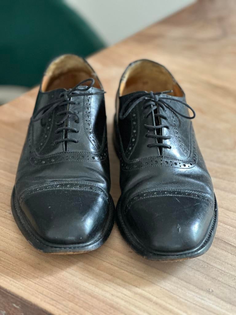 Mooi klassiek paar lederen Floris v Bommel schoenen 9=43,1/3, Ophalen of Verzenden, Zo goed als nieuw, Bruin