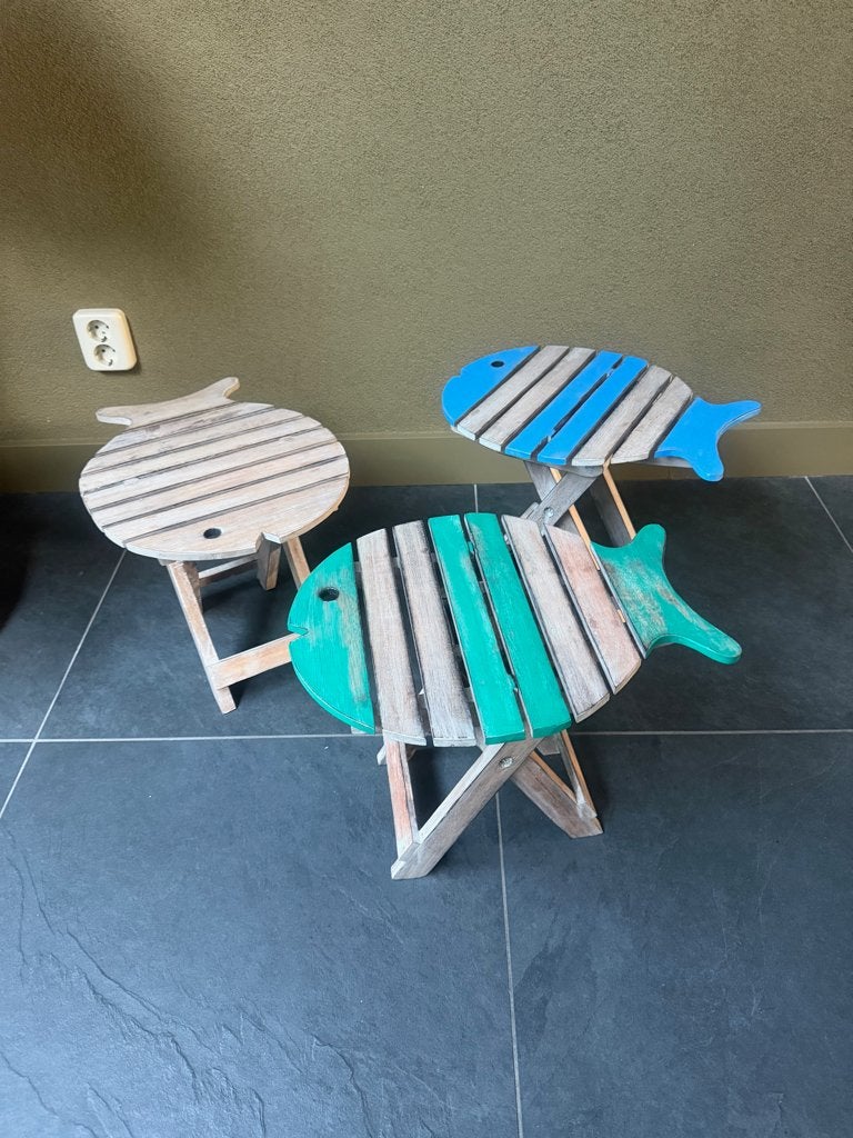 Tuintafel vis bijzettafel boottafel klaptafel strand tafel, Verburgt Vintage, Nieuw, Ophalen of Verzenden, https://verburgtvintage.nl/#contact