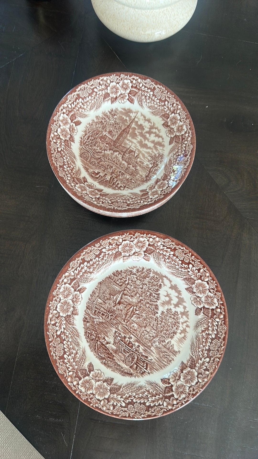 Vintage Staffordshire Ironstone borden - set van 2, Ophalen