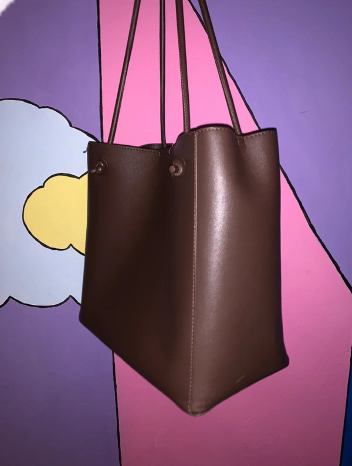 Mango Faux Leren Tas Bruin - Zo goed als nieuw, Ophalen of Verzenden, Zo goed als nieuw, Bruin, Handtas