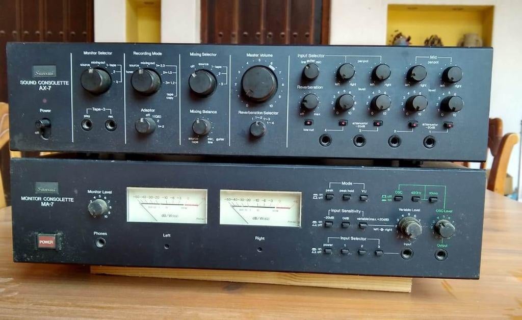 SANSUI AX-7 SOUND CONSOLETTE Audio mixer meng versterker, Ophalen of Verzenden, Gebruikt, 120 watt of meer, Overige merken