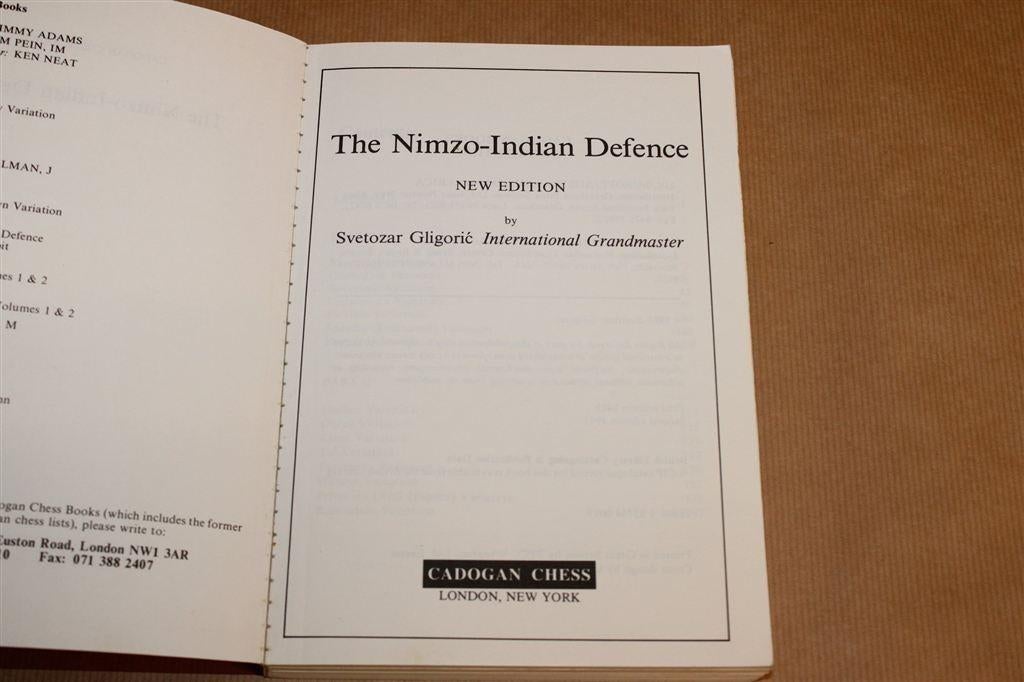 The Nimzo-Indian Defence — Schaakopeningen, Gligoric, Ophalen of Verzenden, Gelezen, Watersport en Hengelsport