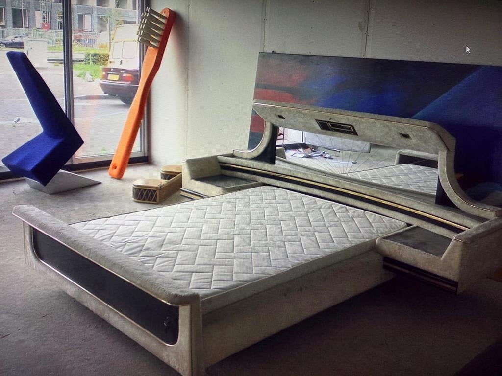 Vintage tweepersoonsbed, Huis en Inrichting, Slaapkamer | Complete slaapkamers, Ophalen of Verzenden, Tweepersoons