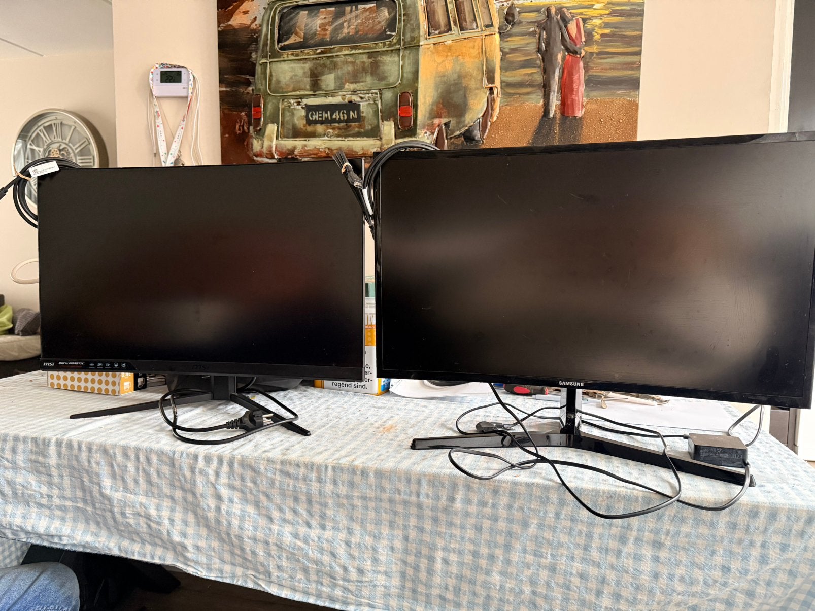 2 beeldschermen - Samsung & MSi, Computers en Software, Monitoren, Ophalen, HDMI, IPS, Curved