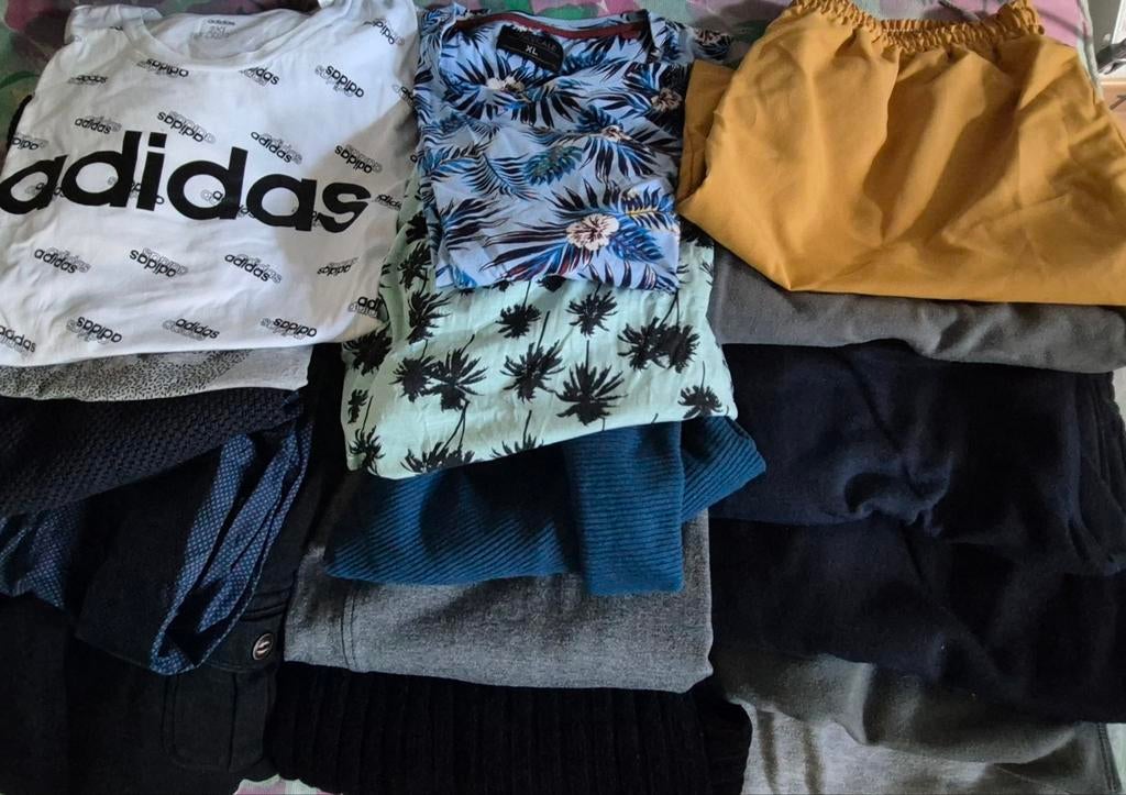 Heren kledingpakket XL - Adidas, bloemenprints en meer, Ophalen, Gedragen, Adidas