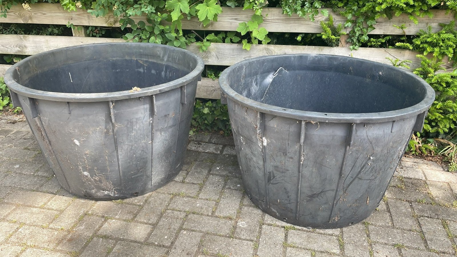 Kuip kuipen 2 grote bakken, Ophalen, Gebruikt, Rond, Kunststof