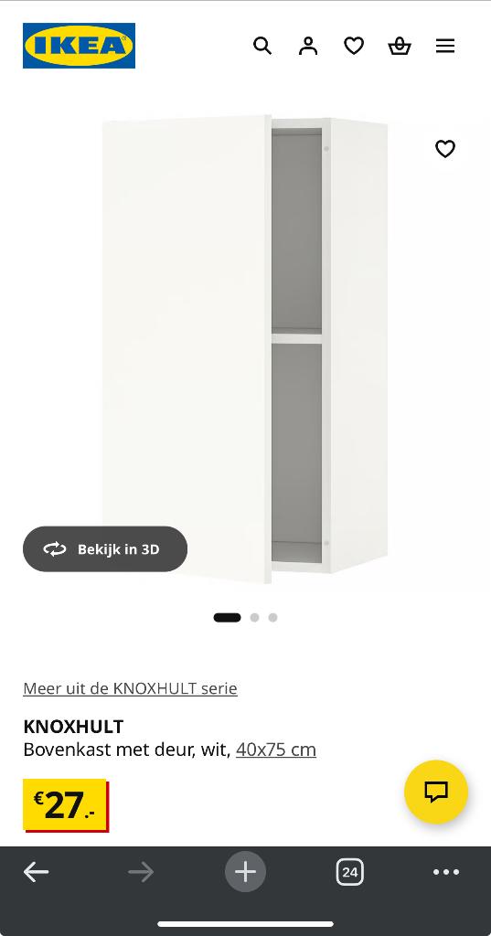 Boven kast met deur, Ophalen, Zo goed als nieuw, 25 tot 50 cm, 50 tot 100 cm