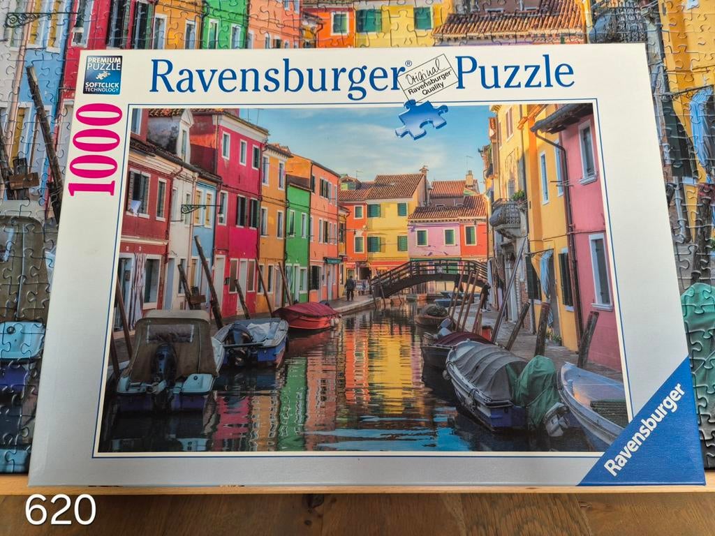 Ravensburger puzzle 1000. Burano, Italië., Ophalen of Verzenden, 500 t/m 1500 stukjes, Zo goed als nieuw, Legpuzzel