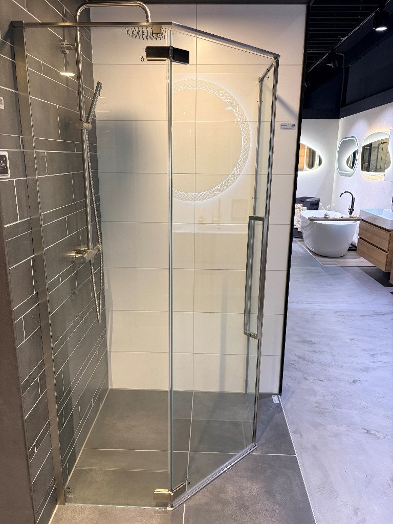 Revital vijfhoek douchecabine 100x100 cm – RVS, Ophalen, Nieuw, Rvs, Douche