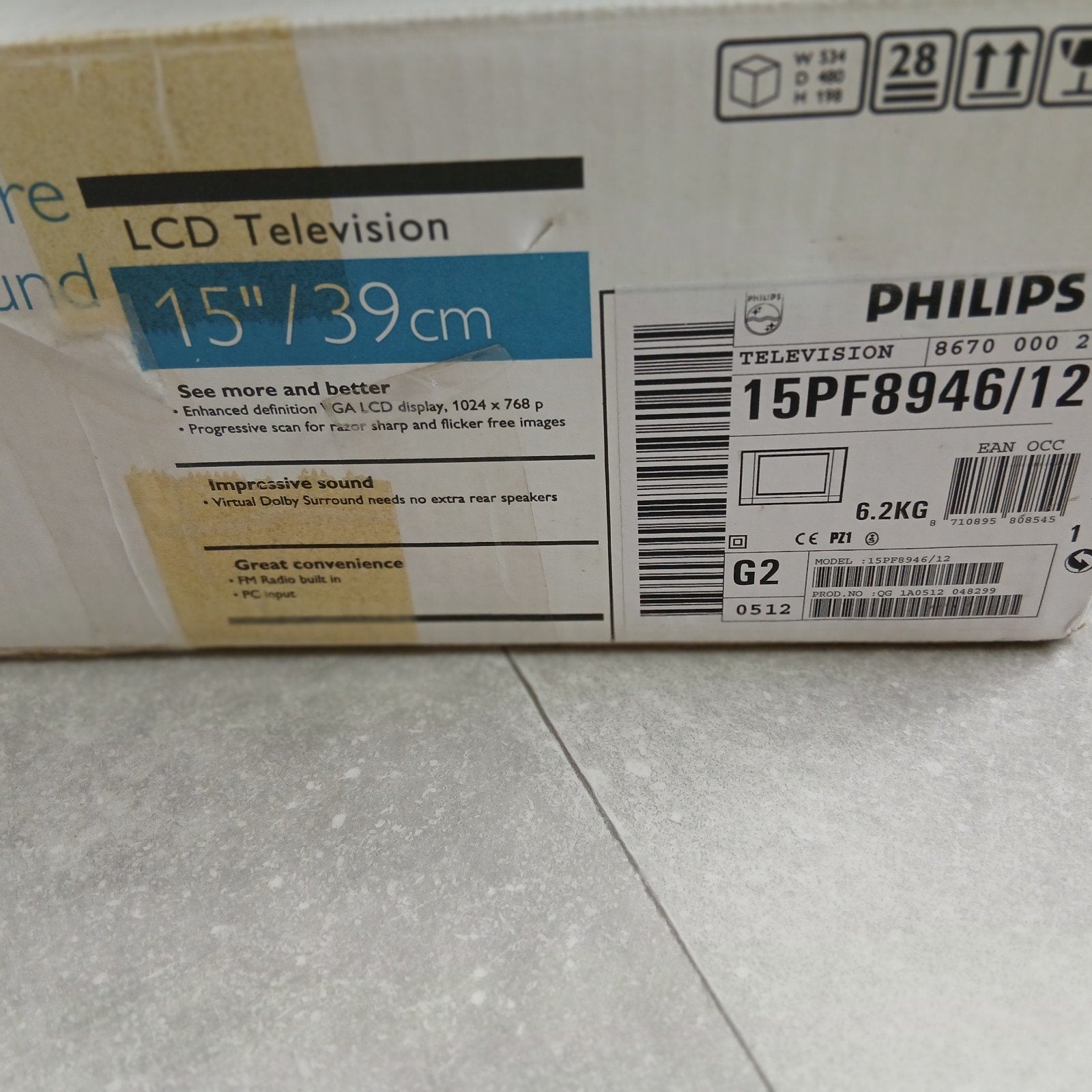 Philips 15PF8946/12 LCD TV 15 inch (39 cm) - Nieuw in doos, Audio, Tv en Foto, Televisies, Ophalen, Philips, 50 Hz, Nieuw