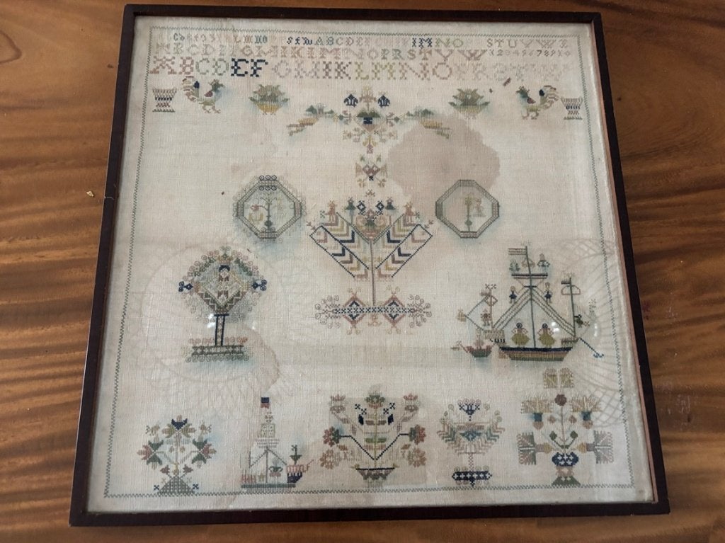 Een merklap of sampler eind 18e eeuw, Ophalen of Verzenden