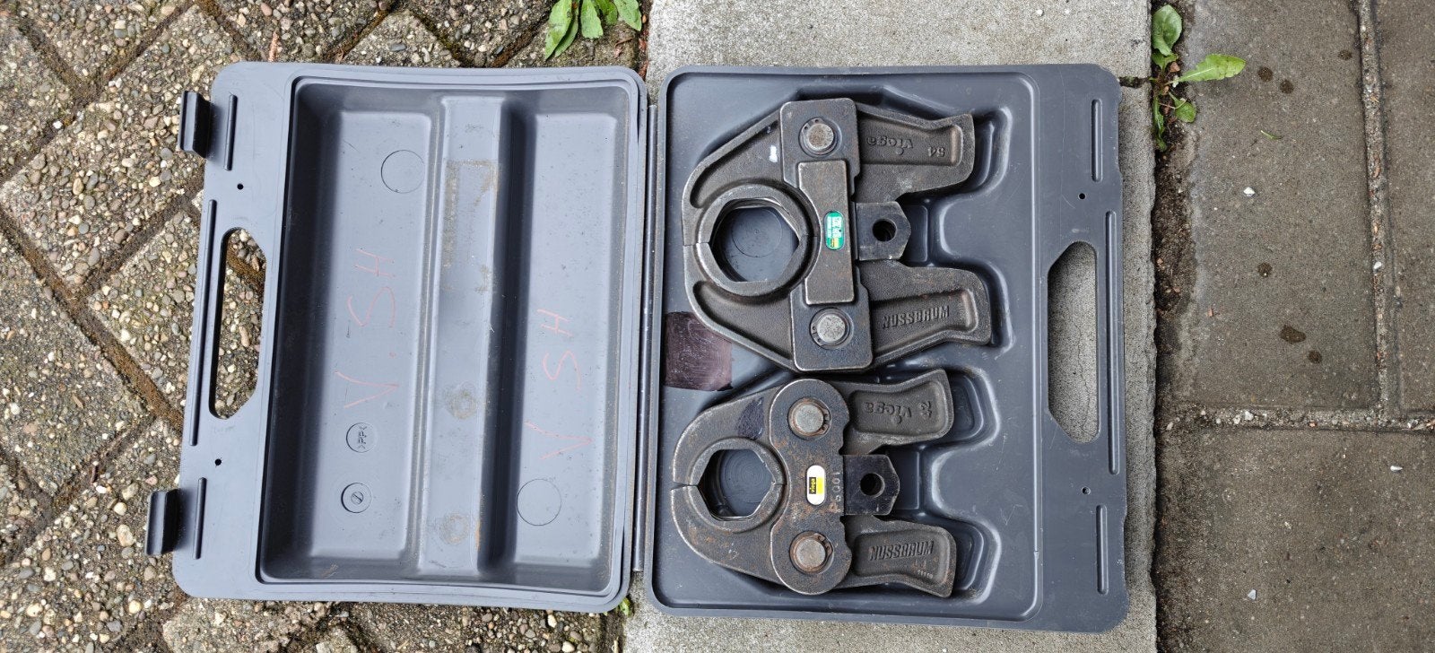 Te koop Viega persbekken set-V -profiel 42-54mm, Ophalen of Verzenden, Zo goed als nieuw, Gereedschapsset