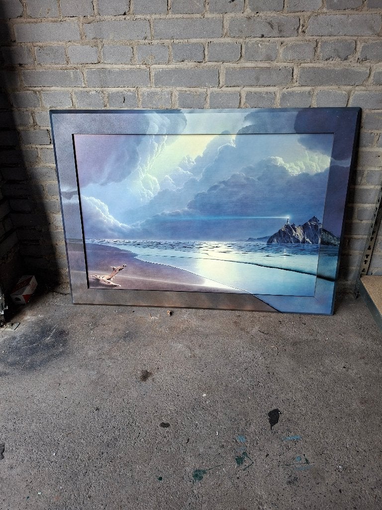 schilderij Van Hans-Werner Sahm, Antiek en Kunst, Ophalen, Hout, Overige technieken, Landschap