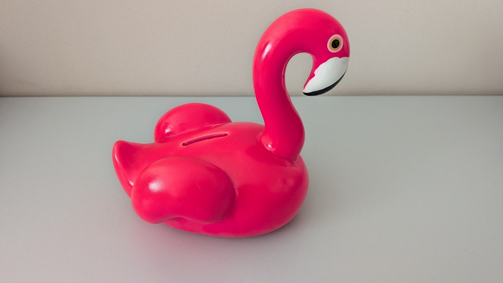 Roze Flamingo Spaarpot - Zo goed als nieuw, Ophalen, Zo goed als nieuw, Steen, Aardewerk of Keramiek, Dier
