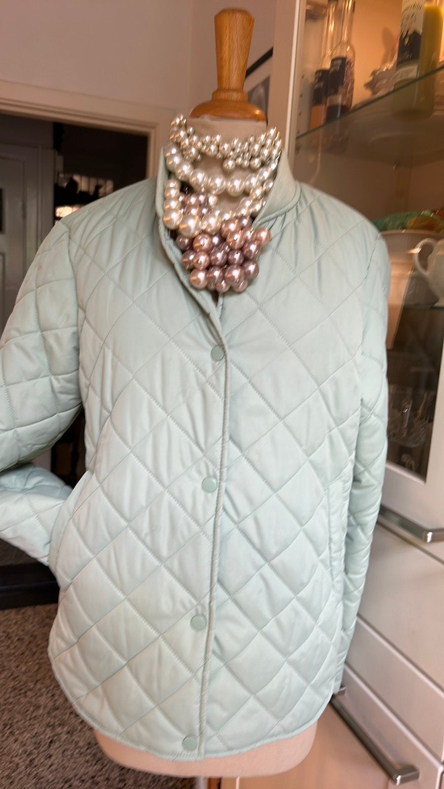 Zachtgroen Quilted jasje, in maat XS/S. ZGAN, Ophalen of Verzenden, Zo goed als nieuw, Maat 36 (S), Groen