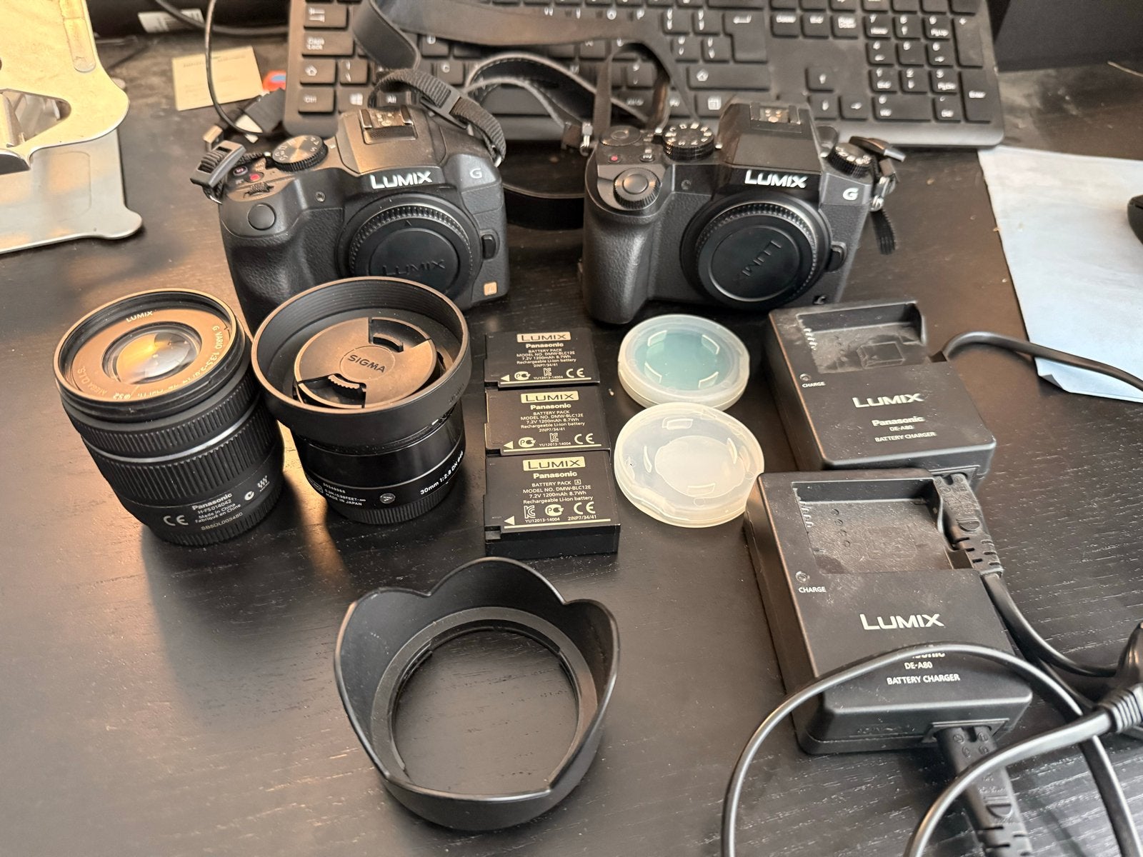 Panasonic Lumix G7 en G6 met lenzen en accessoires, Gebruikt, Panasonic, Beeldstabilisatie, Ophalen of Verzenden
