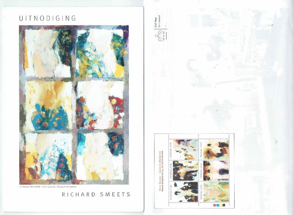 Richard Smeets uitnodigingskaart en envelop, Antiek en Kunst, Verzenden