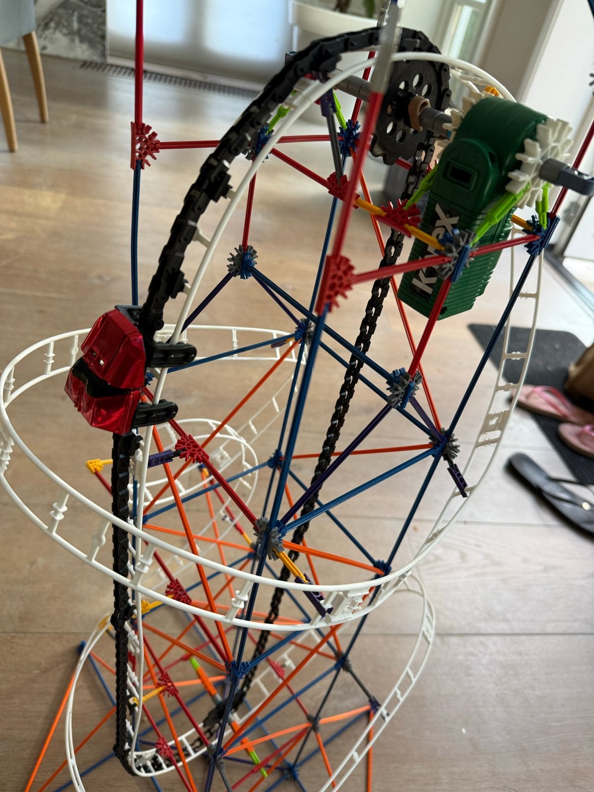 K'nex achtbaan met gemotoriseerde lift, Ophalen of Verzenden, Gebruikt, K'nex