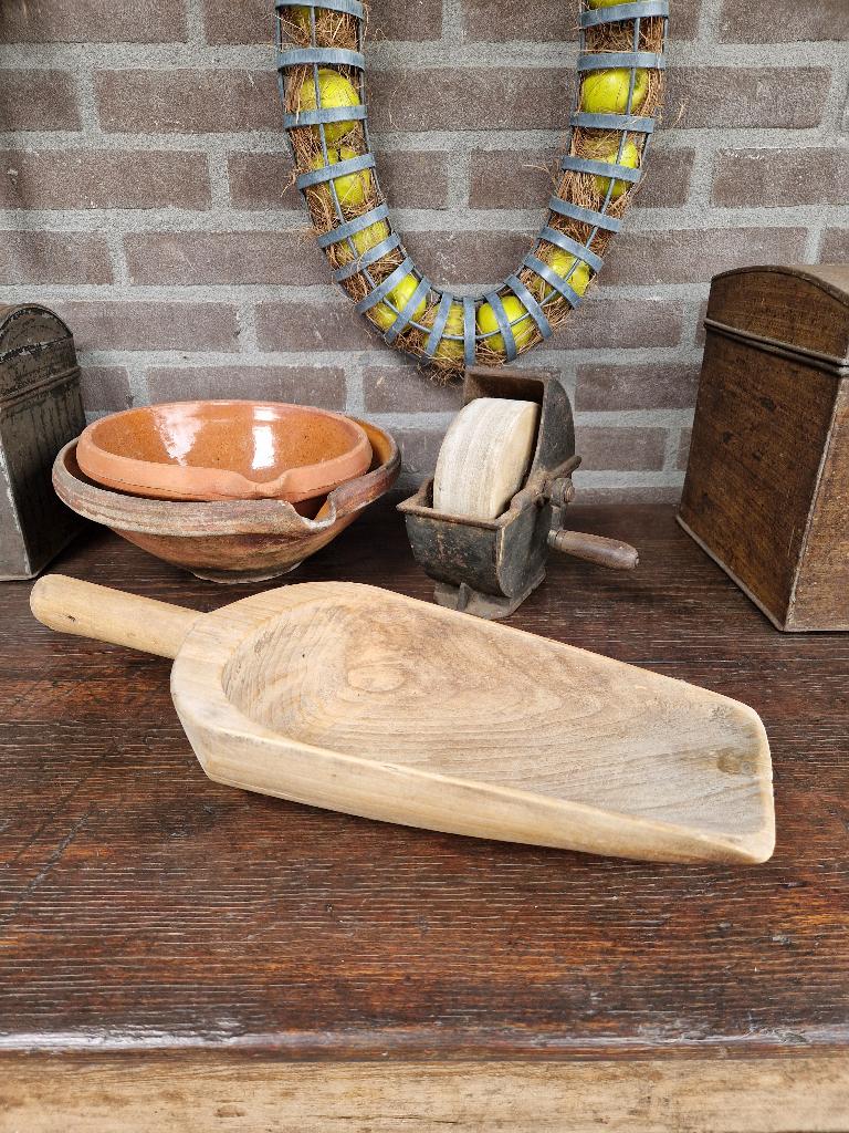 oude houten schep - meelschep, Antiek en Kunst, Ophalen of Verzenden