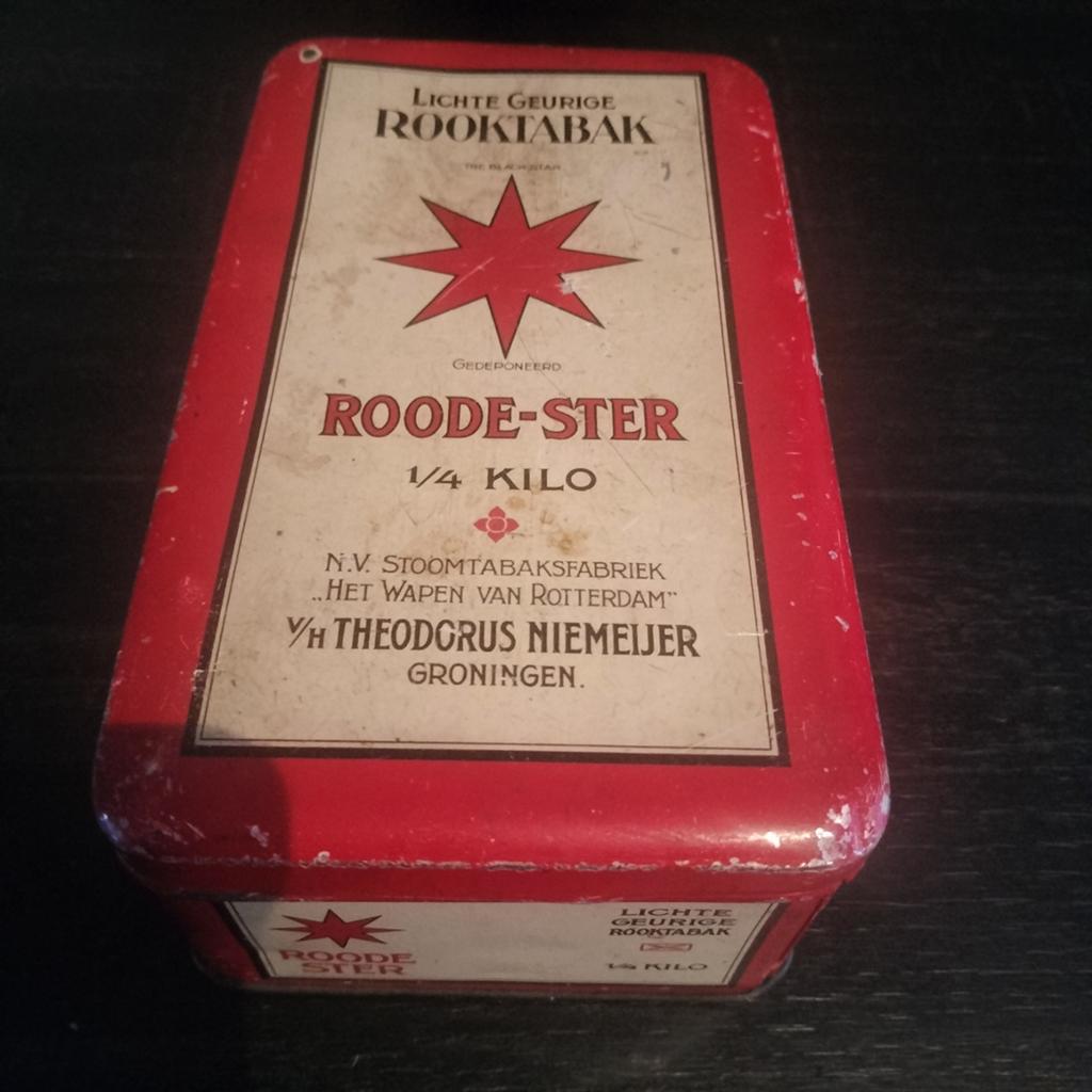 Blik roode Ster tabak, Verzamelen, Blikken, Ophalen of Verzenden, Gebruikt, Overige