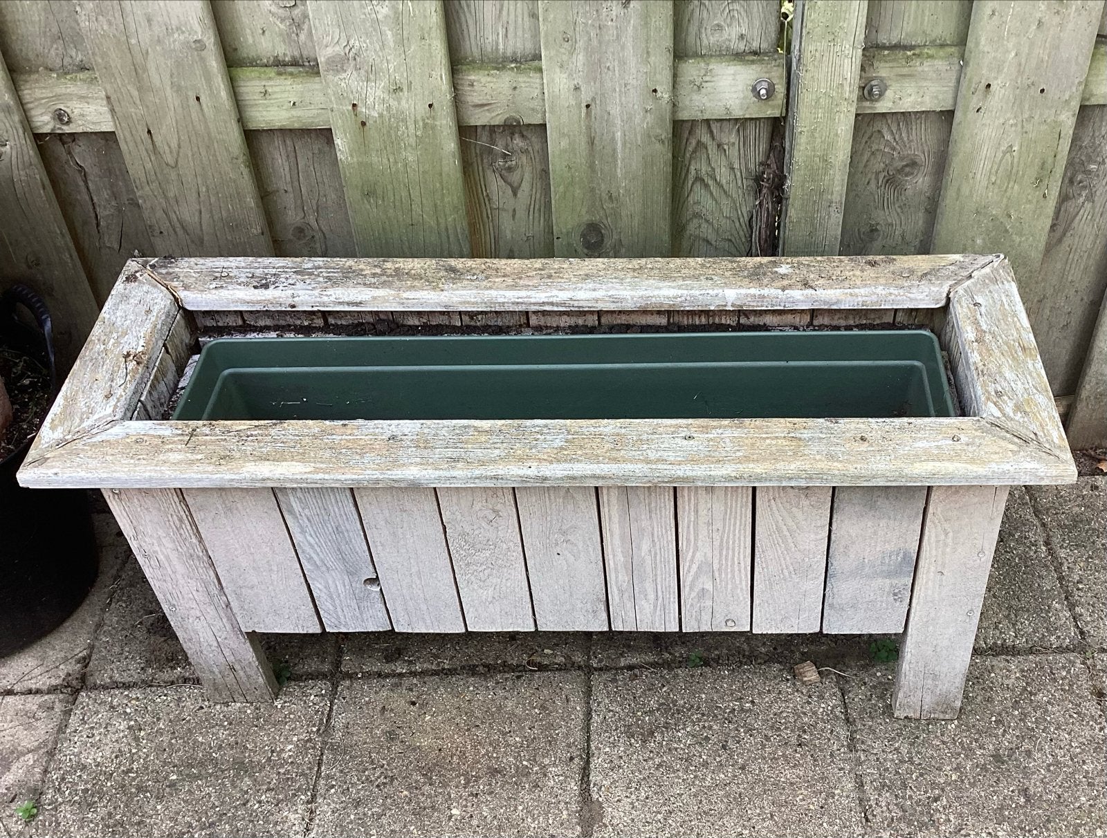 Houten Planten of kruiden bak, met Kunststof Binnenbak, Ophalen, Gebruikt, Balkon, 60 tot 100 cm