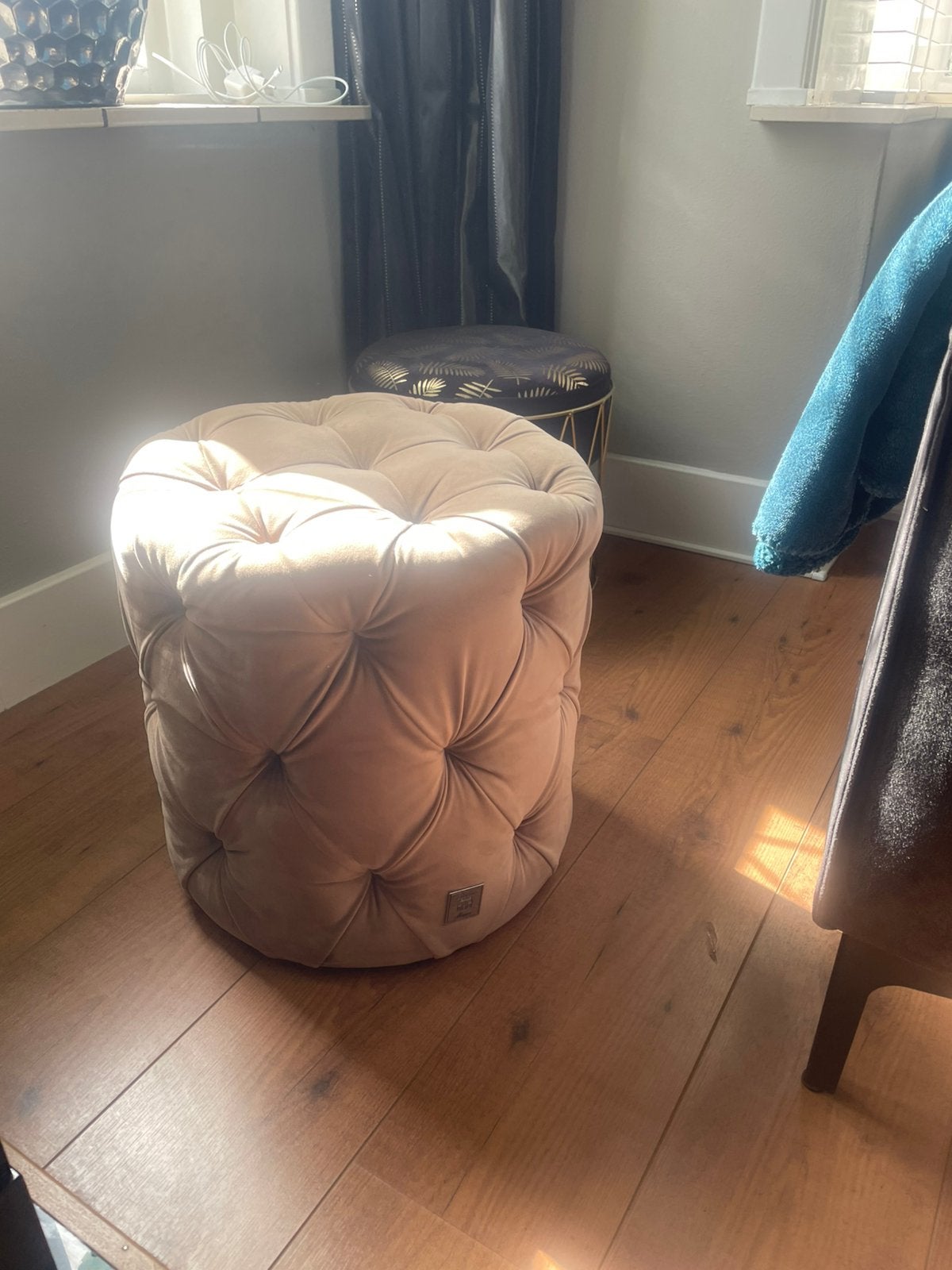 Footstool Riviera Maison, Ophalen, Zo goed als nieuw, Rond, Minder dan 50 cm