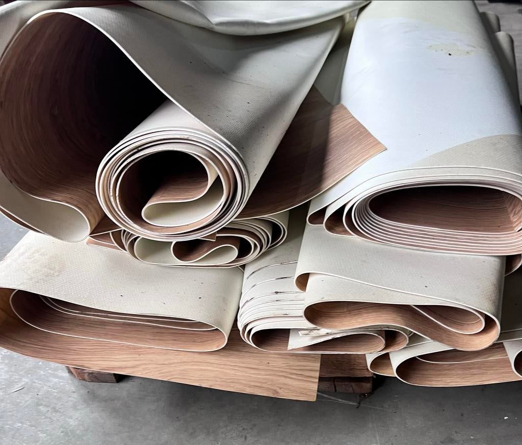Gebruikt vinyl vloerbedekking met houtnerf, Ophalen, Gebruikt, Bruin, 75 m² of meer