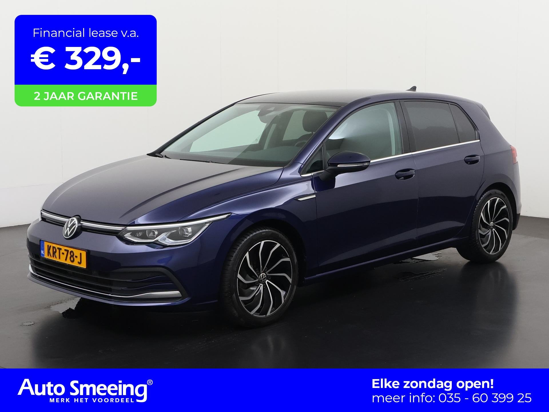 Volkswagen Golf 1.5 eTSI Style DSG | Trekhaak | Stuurverwarm, Auto's, 4 cilinders, Blauw, Bedrijf, Golf