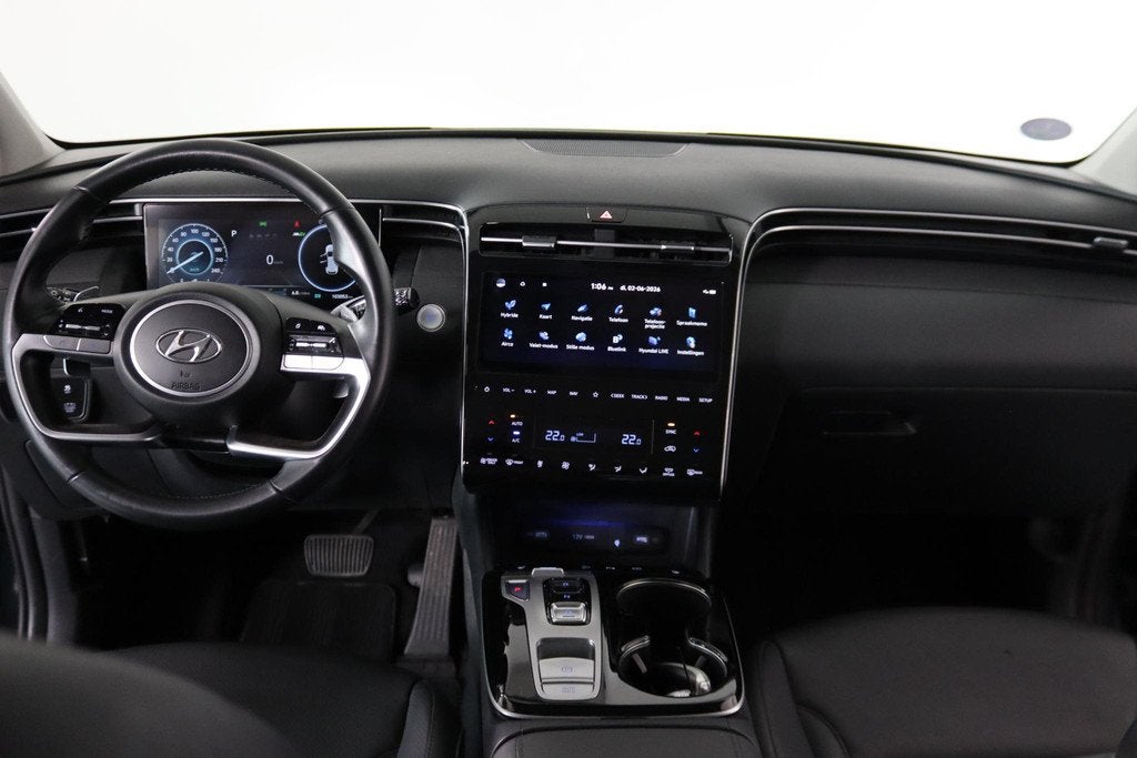 Hyundai Tucson 1.6 T-GDI HEV Premium Trekhaak, Volleder, Cam, Gebruikt, 4 cilinders, Blauw, 1650 kg