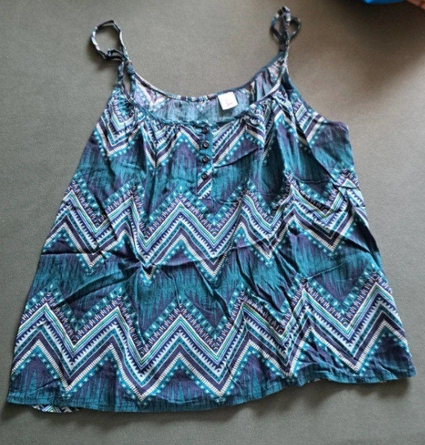 H&M Maat S Topje met print, Kleding | Dames, H&M, Blauw, Ophalen of Verzenden, Gedragen