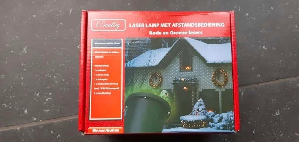 O'Malley Laserlamp met Afstandsbediening Rood/Groen, Kunststof, Minder dan 50 watt, Overige typen, Nieuw