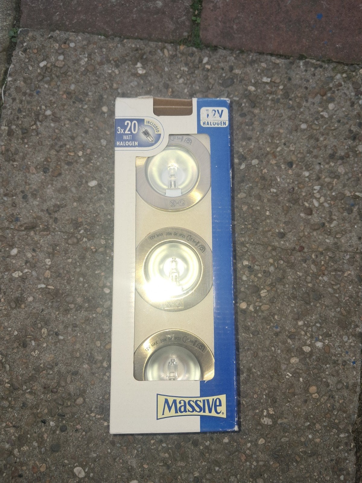 Massive Pitru 3x20W Halogeen Inbouwspots 12V, 30 tot 60 watt, Nieuw, Ophalen of Verzenden, G4