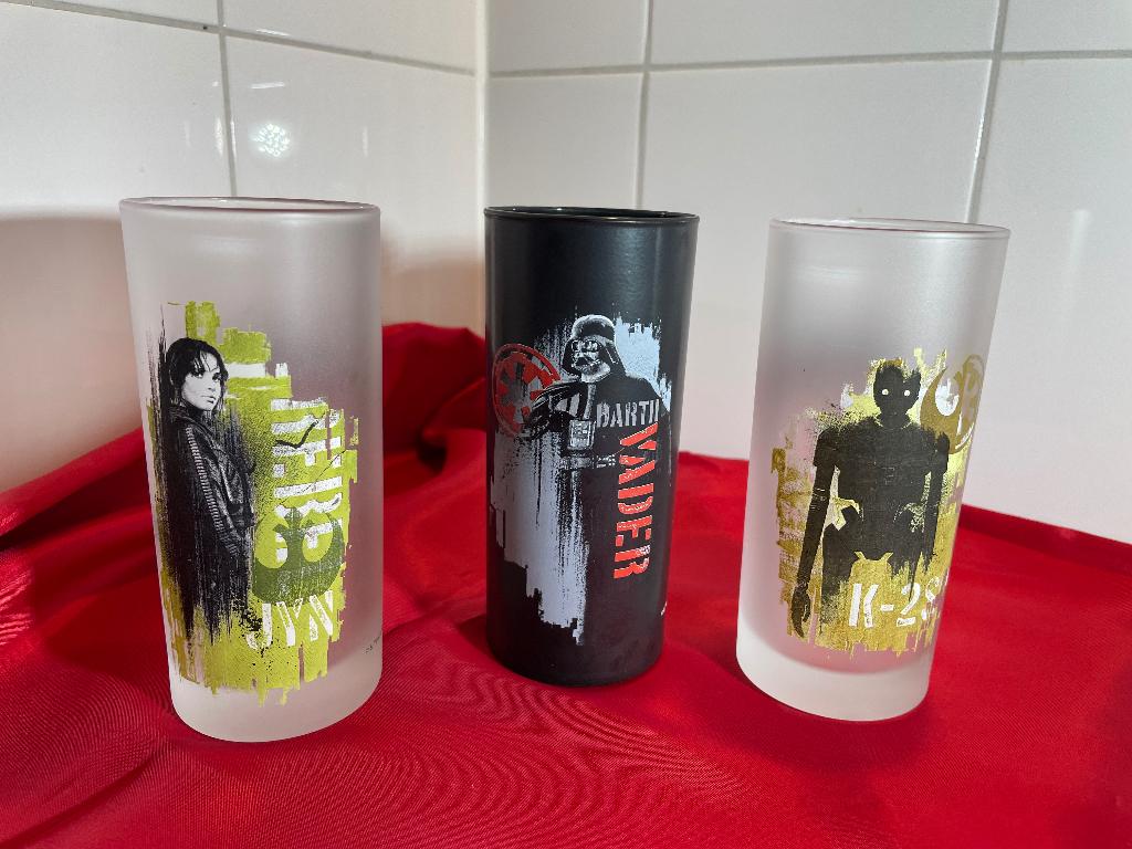 Star Wars glazen – Rogue One (set van 3), Verzamelen, Star Wars, Ophalen of Verzenden, Gebruikt, Gebruiksvoorwerp