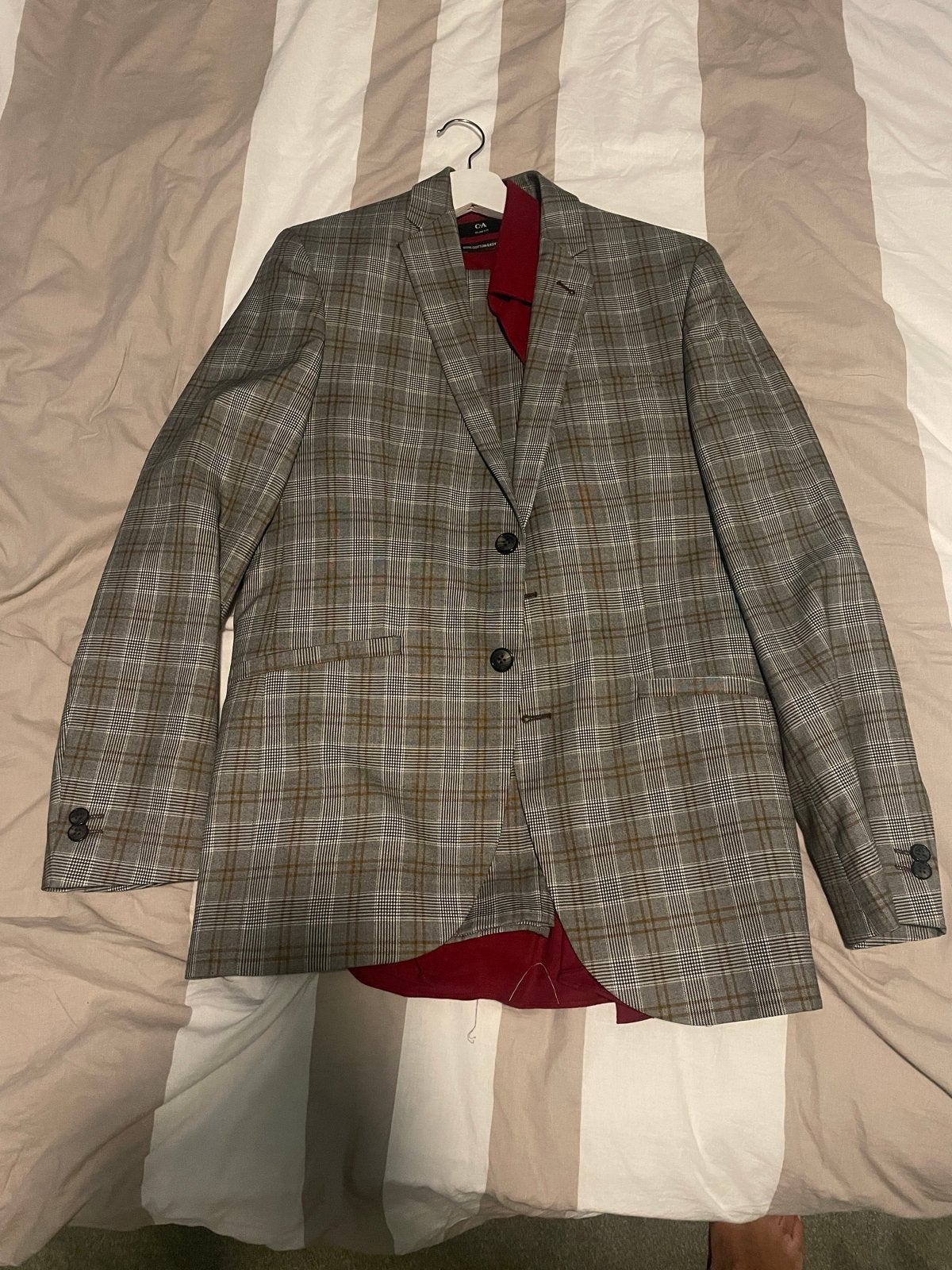 Angelo Litrico Slim Fit Pak - Geruit (Maat 48/50), Ophalen of Verzenden, Zo goed als nieuw, Maat 48/50 (M), Grijs