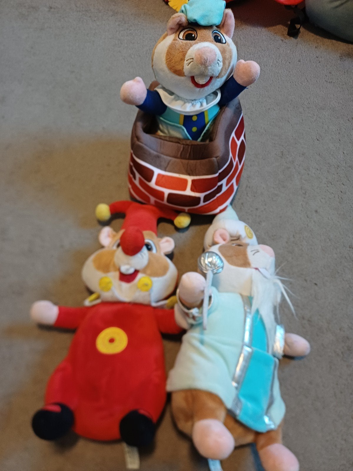 Drie Hamsters Ah knuffels: Schoorsteenpiet, Harlekijn, Albert Heijn, Hamster, Ophalen of Verzenden, Zo goed als nieuw