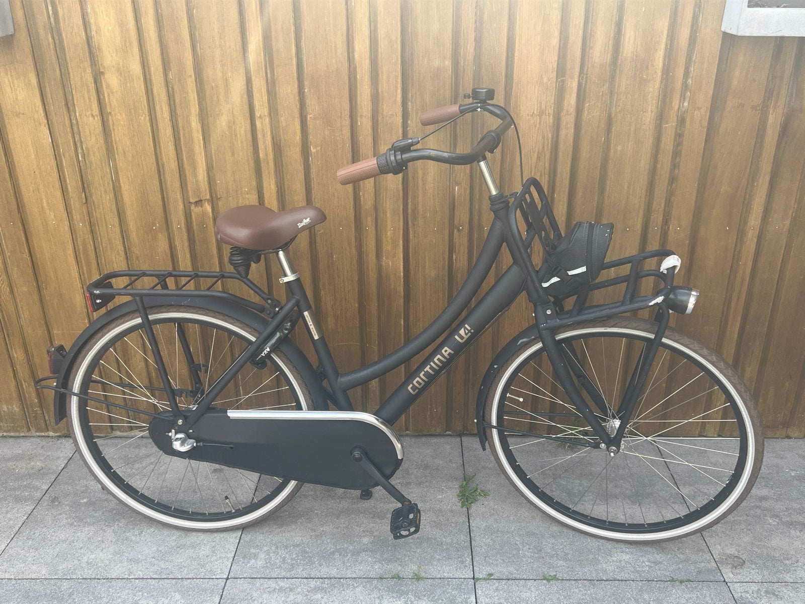 Cortina U4 Transportfiets Meisjes - Mat Zwart, Fietsen en Brommers, Terugtraprem, Gebruikt, Versnellingen, Ophalen