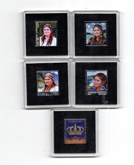 koninklijk huis. 5 x Amalia. Caribisch Nederland., Ophalen of Verzenden, Na 1940, Postfris