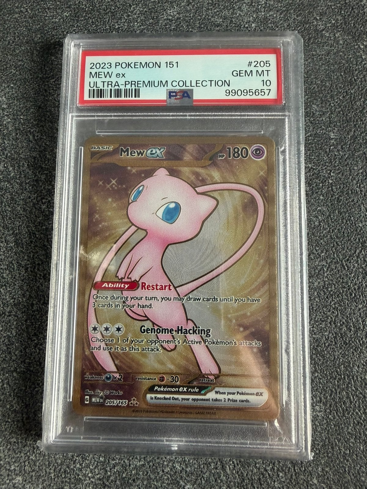 Mew Ex 205/165 Pokémon Metal Card Graded PSA 10, Ophalen of Verzenden, Zo goed als nieuw