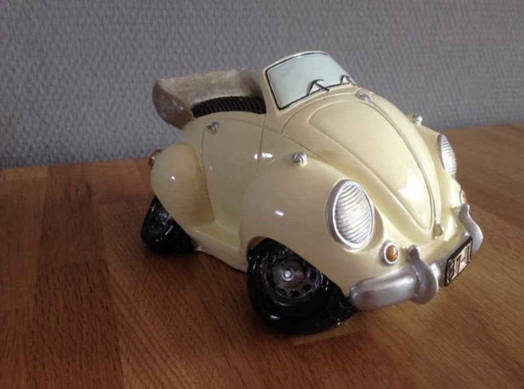 volkswagen kever beetle grote spaarpot per stuk, Ophalen of Verzenden, Nieuw, Steen, Aardewerk of Keramiek, Vervoermiddel