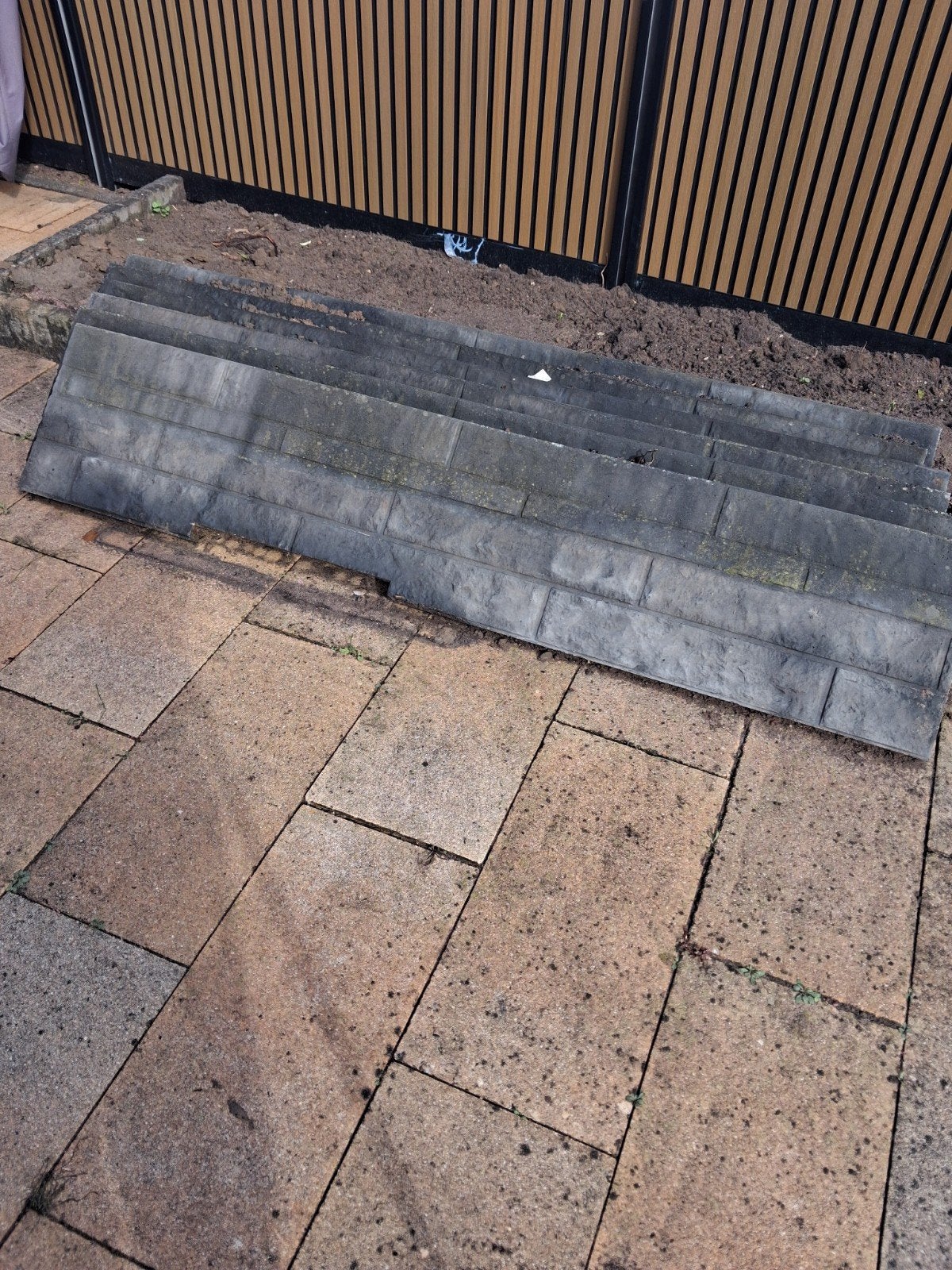 6 gebruikte betonnen randen, 180x36x3,5cm, Tuin en Terras, Ophalen, Gebruikt, Beton, Overige typen